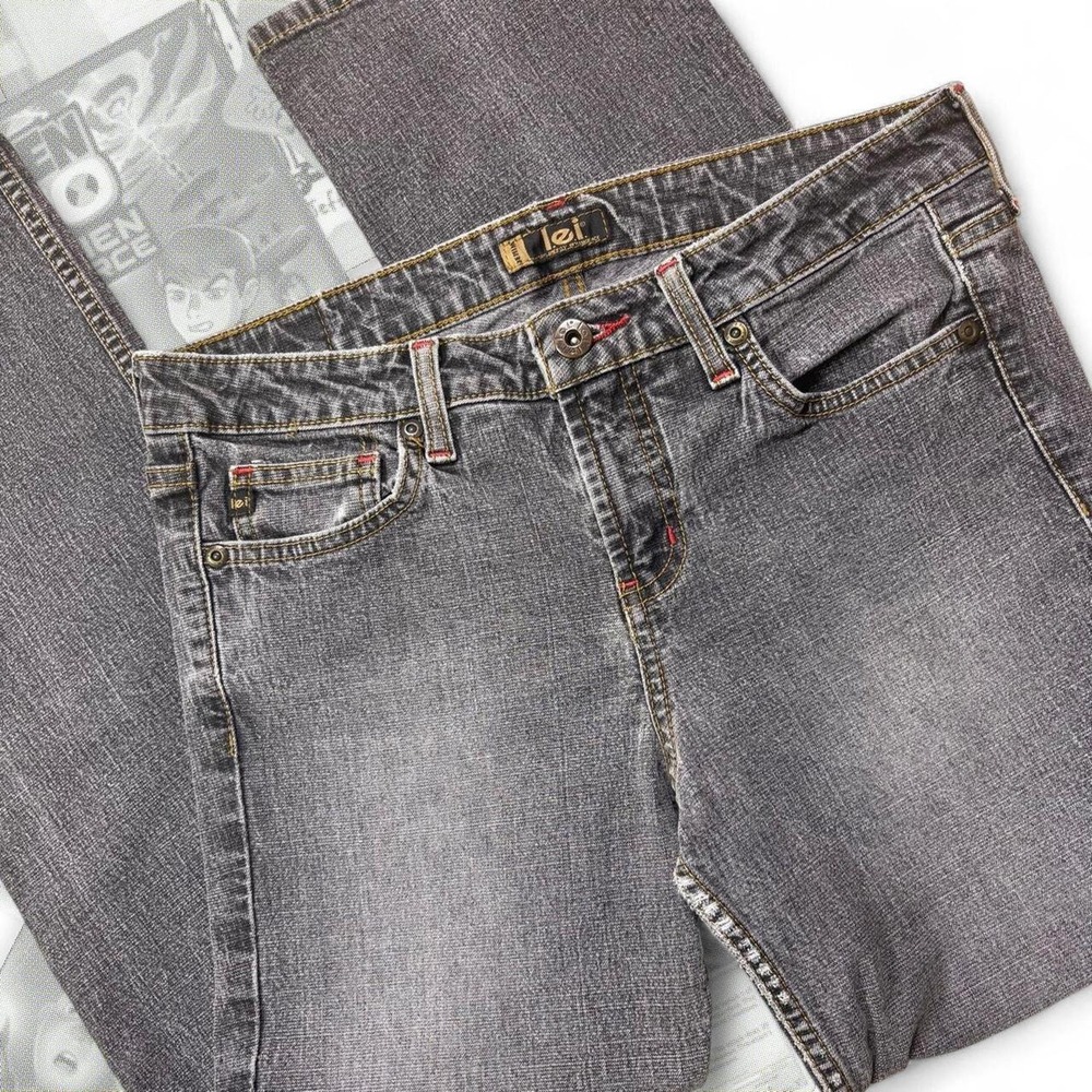 Vintage 90’s Y2K Pretty BabyGirl Gray LEI Light Wash Straight Leg Skinny Jeans